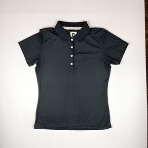 FootJoy Women’s Black Golf Polo Shirt S Performance Stretch Top Activewear